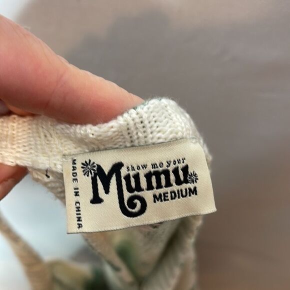 Show Me Your Mumu Ryan Rene Palm Leaf Tropical Knit Sweater. Size Medium. - Picture 9 of 11